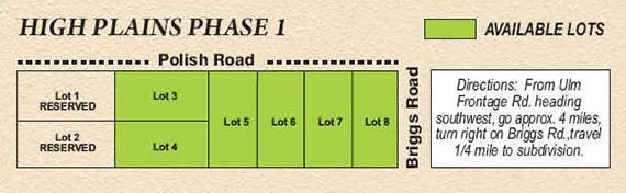 High Plains Subdivision Lots